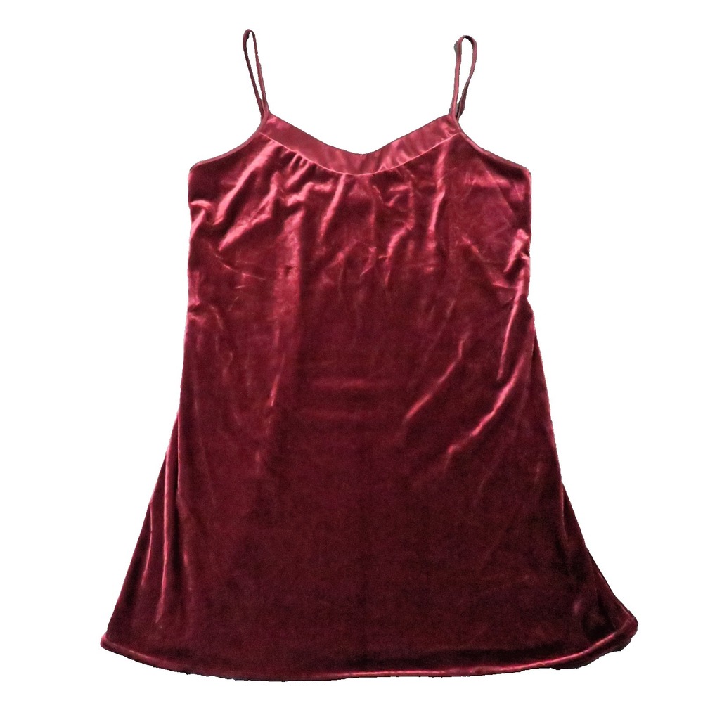 California Dynasty Slip Dress M Red Velvet Satin Trim Fairy Coquette Vintage 90s